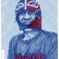 BATAILLENT (Bic sur enveloppe, 24 x 33 cm)