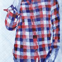 SE TIENNENT À (collection privée, Bic sur enveloppe, 24 x 33 cm)