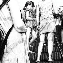 ATTENDENT #8 (composé de 4 dessins de 25 x 25 cm)